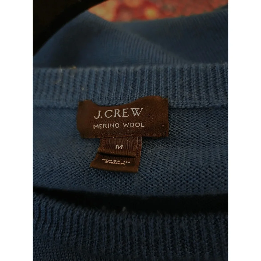 J. Crew Merino Wool‎ Crew Neck Sweater Men's Medium Teal Long Sleeve Pullover